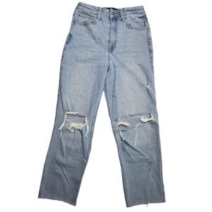 Hollister Ultra High-Rise Vintage Straight Jeans Womens 5R W27 L27 Distressed